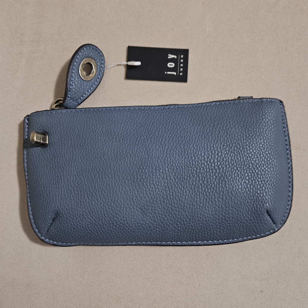 Joy Susan Mini Crossbody Leather Wristlet - Color Chambray